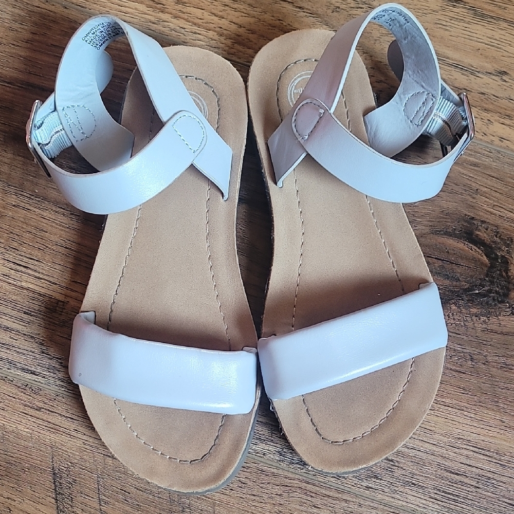 Wonder Nation Sandals, Size 13, Lavender & Tan, Jelly Sole, Silver Buckle